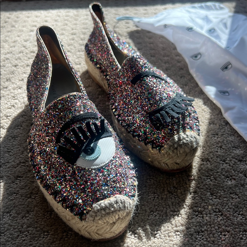 Chiara Ferragni Sparkling Multicolor Espadrilles